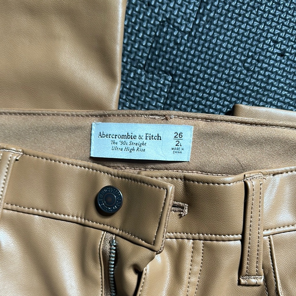 Abercrombie & Fitch Camel Leather Pants